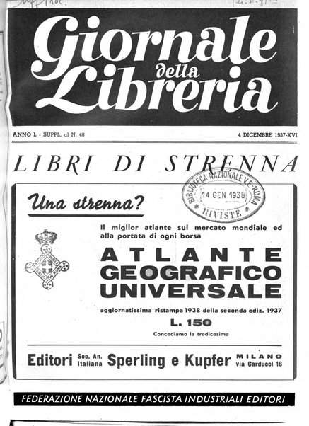 Giornale della libreria organo ufficiale della Associazione italiana editori