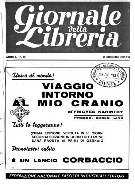 Giornale della libreria organo ufficiale della Associazione italiana editori