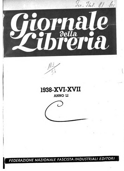 Giornale della libreria organo ufficiale della Associazione italiana editori