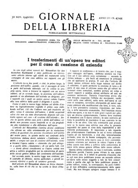 Giornale della libreria organo ufficiale della Associazione italiana editori