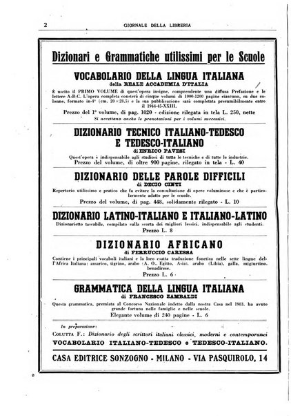 Giornale della libreria organo ufficiale della Associazione italiana editori