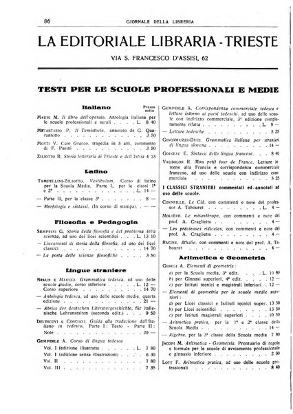 Giornale della libreria organo ufficiale della Associazione italiana editori