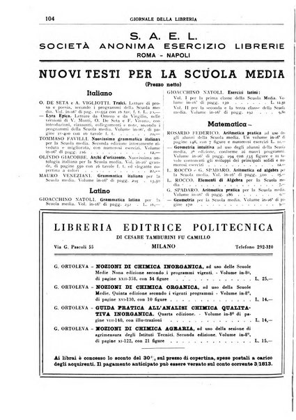 Giornale della libreria organo ufficiale della Associazione italiana editori