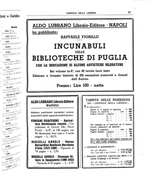 Giornale della libreria organo ufficiale della Associazione italiana editori