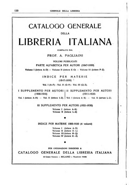 Giornale della libreria organo ufficiale della Associazione italiana editori