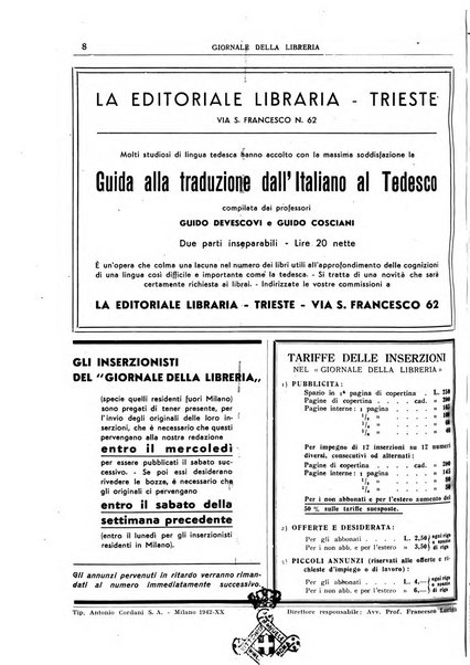 Giornale della libreria organo ufficiale della Associazione italiana editori