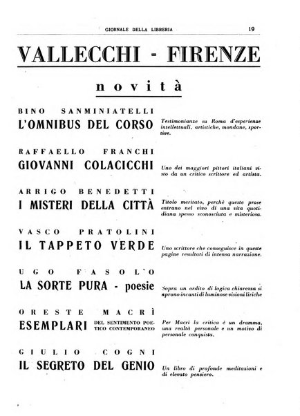 Giornale della libreria organo ufficiale della Associazione italiana editori