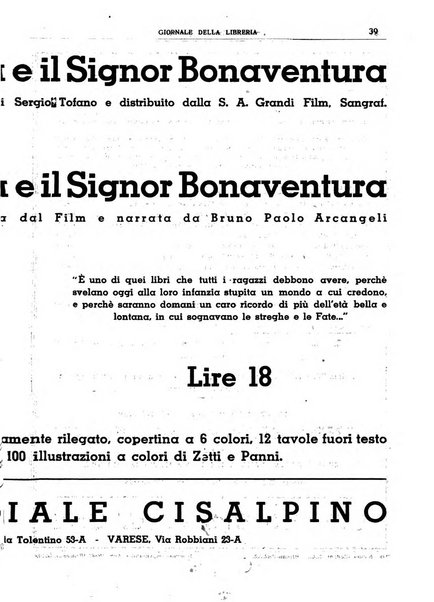 Giornale della libreria organo ufficiale della Associazione italiana editori