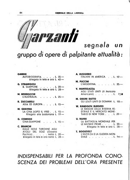 Giornale della libreria organo ufficiale della Associazione italiana editori