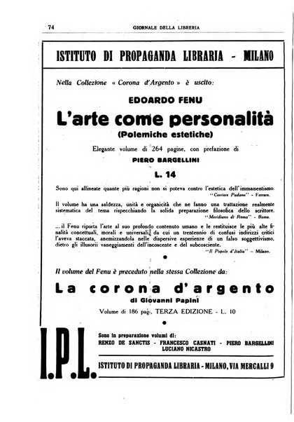 Giornale della libreria organo ufficiale della Associazione italiana editori