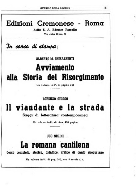 Giornale della libreria organo ufficiale della Associazione italiana editori