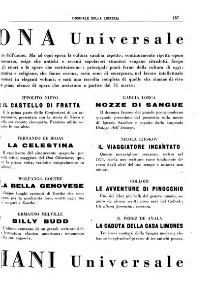 Giornale della libreria organo ufficiale della Associazione italiana editori