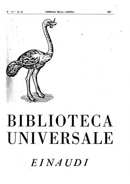 Giornale della libreria organo ufficiale della Associazione italiana editori