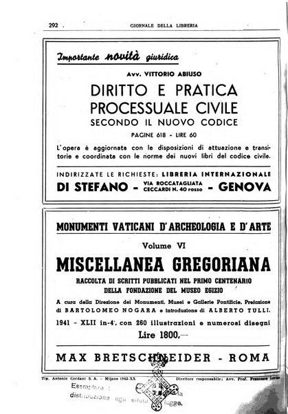 Giornale della libreria organo ufficiale della Associazione italiana editori