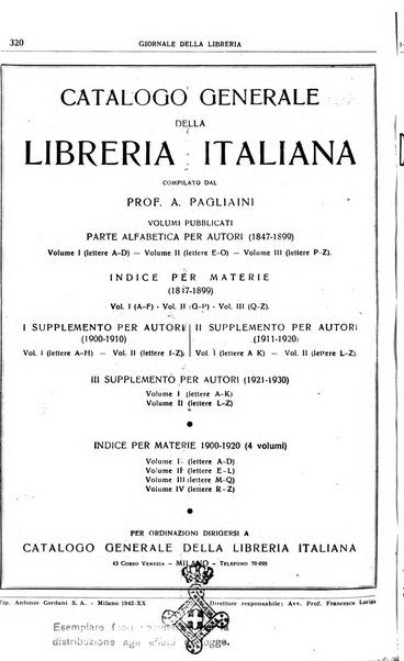 Giornale della libreria organo ufficiale della Associazione italiana editori