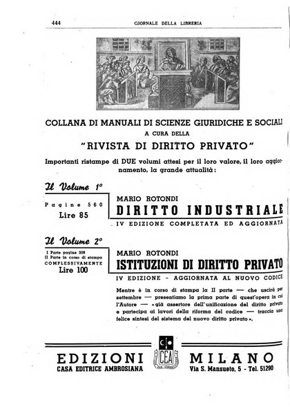 Giornale della libreria organo ufficiale della Associazione italiana editori