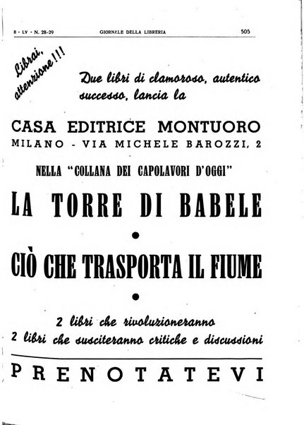 Giornale della libreria organo ufficiale della Associazione italiana editori