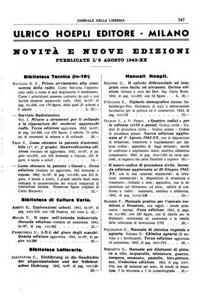 Giornale della libreria organo ufficiale della Associazione italiana editori