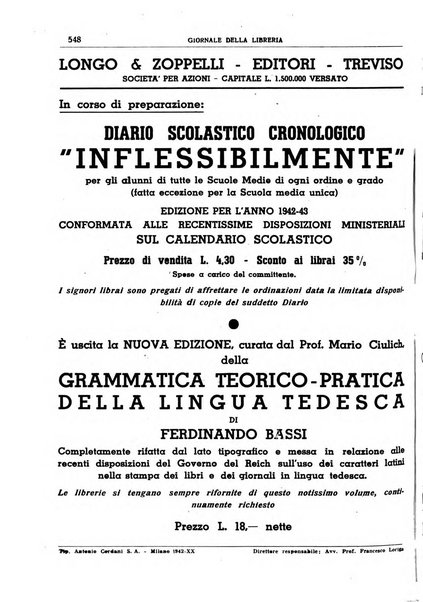 Giornale della libreria organo ufficiale della Associazione italiana editori