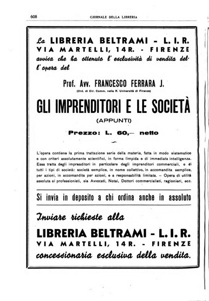 Giornale della libreria organo ufficiale della Associazione italiana editori