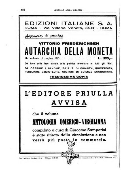 Giornale della libreria organo ufficiale della Associazione italiana editori