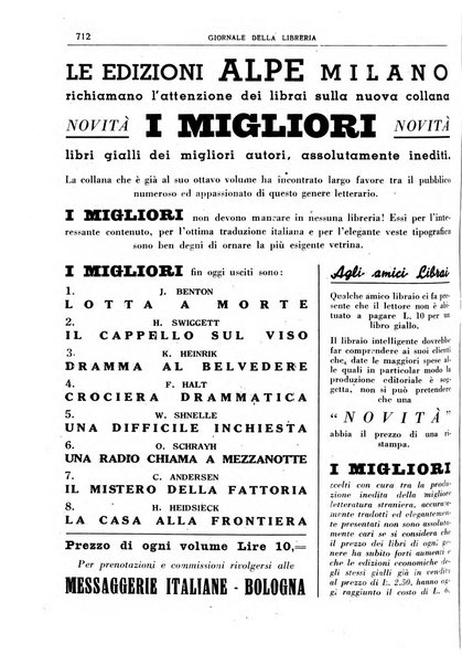 Giornale della libreria organo ufficiale della Associazione italiana editori