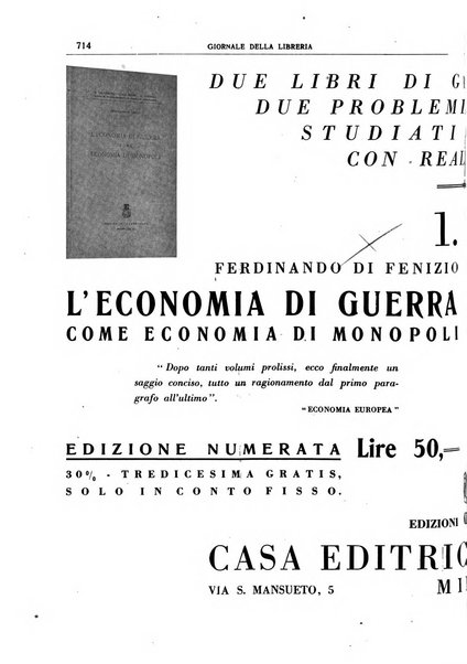 Giornale della libreria organo ufficiale della Associazione italiana editori