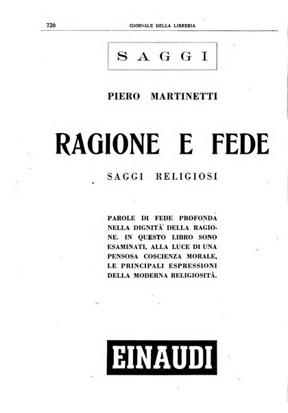 Giornale della libreria organo ufficiale della Associazione italiana editori