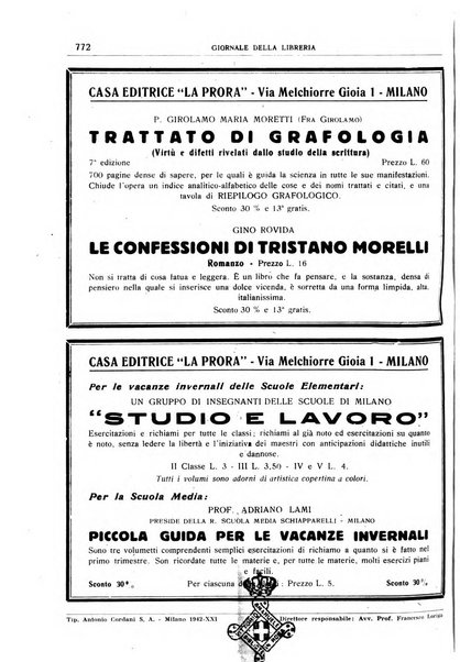 Giornale della libreria organo ufficiale della Associazione italiana editori