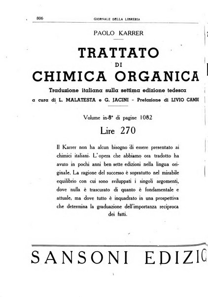 Giornale della libreria organo ufficiale della Associazione italiana editori