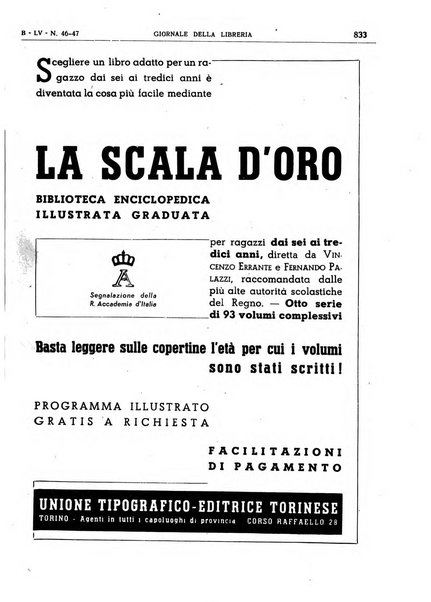 Giornale della libreria organo ufficiale della Associazione italiana editori