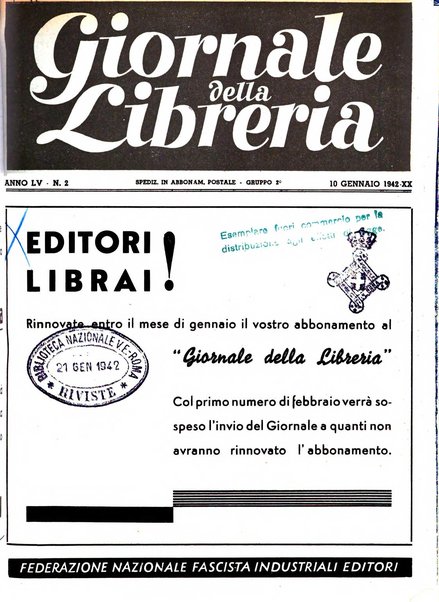 Giornale della libreria organo ufficiale della Associazione italiana editori