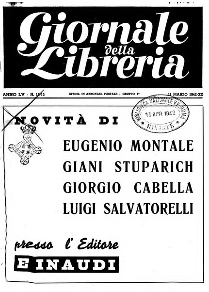 Giornale della libreria organo ufficiale della Associazione italiana editori