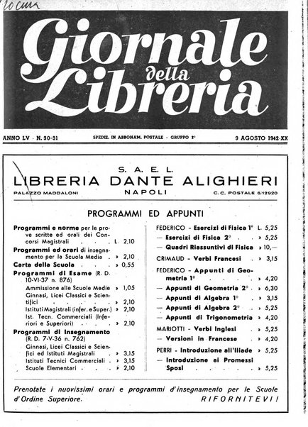 Giornale della libreria organo ufficiale della Associazione italiana editori