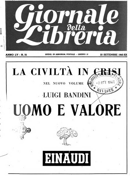 Giornale della libreria organo ufficiale della Associazione italiana editori