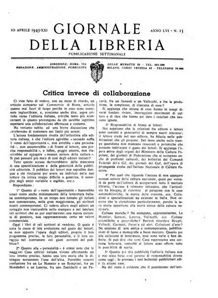 Giornale della libreria organo ufficiale della Associazione italiana editori