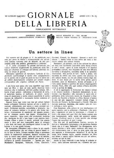 Giornale della libreria organo ufficiale della Associazione italiana editori