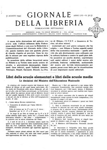 Giornale della libreria organo ufficiale della Associazione italiana editori