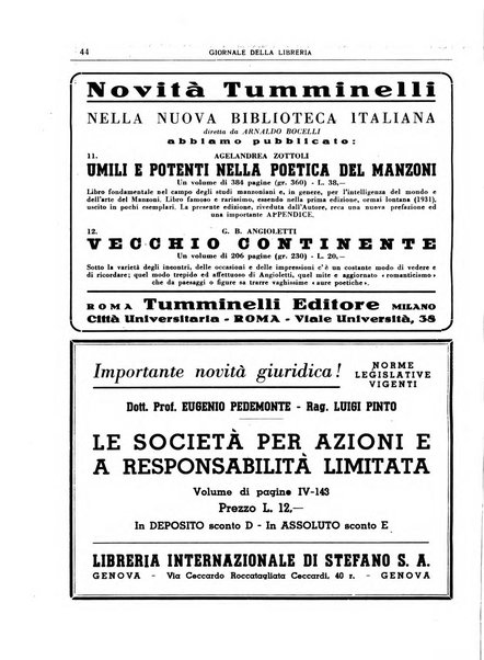 Giornale della libreria organo ufficiale della Associazione italiana editori