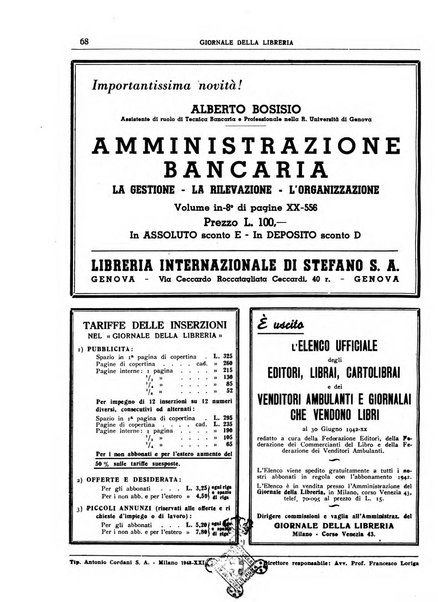 Giornale della libreria organo ufficiale della Associazione italiana editori