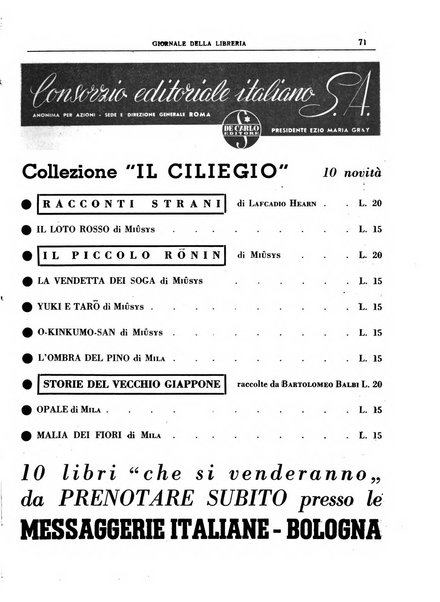 Giornale della libreria organo ufficiale della Associazione italiana editori