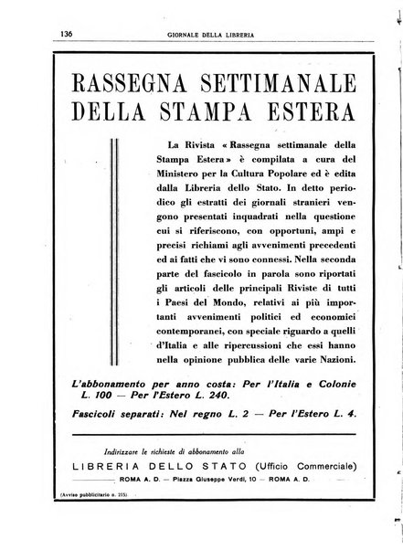 Giornale della libreria organo ufficiale della Associazione italiana editori