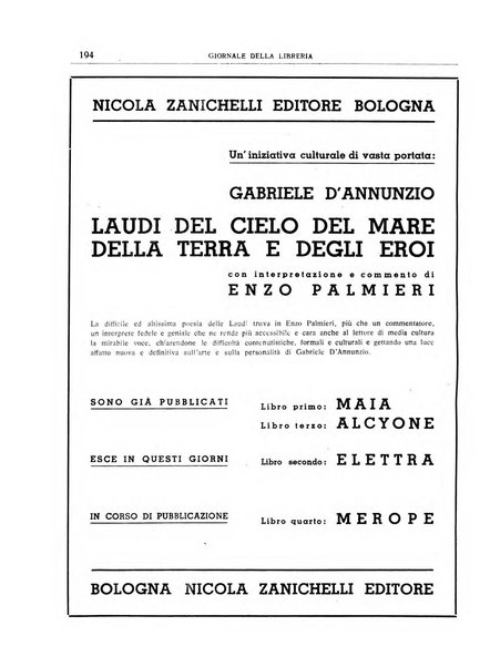 Giornale della libreria organo ufficiale della Associazione italiana editori