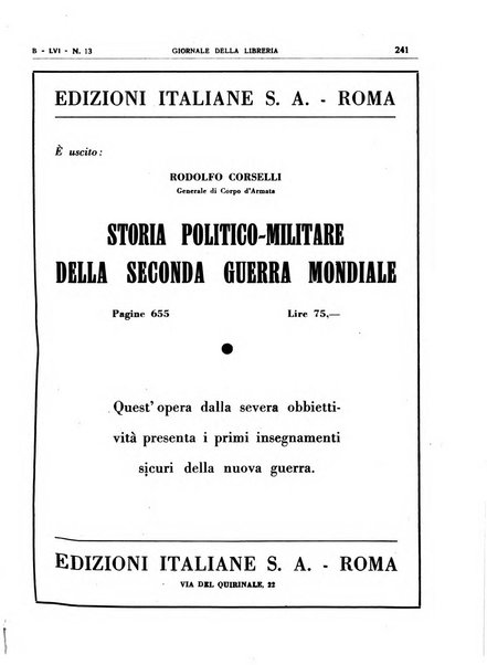 Giornale della libreria organo ufficiale della Associazione italiana editori