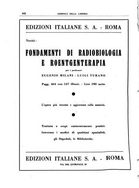 Giornale della libreria organo ufficiale della Associazione italiana editori