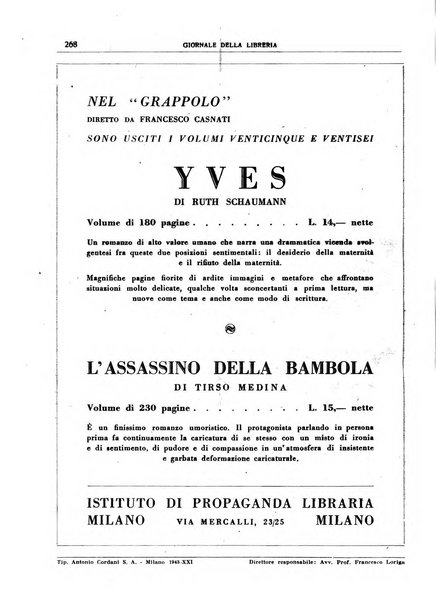 Giornale della libreria organo ufficiale della Associazione italiana editori