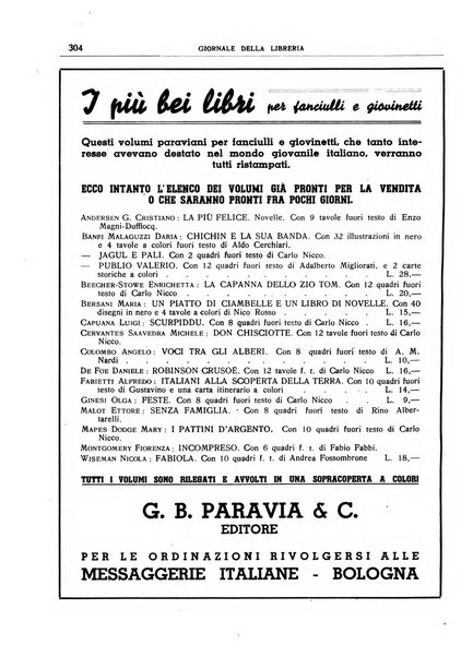 Giornale della libreria organo ufficiale della Associazione italiana editori