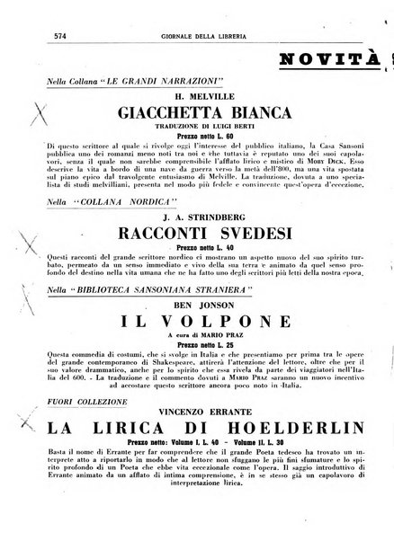 Giornale della libreria organo ufficiale della Associazione italiana editori