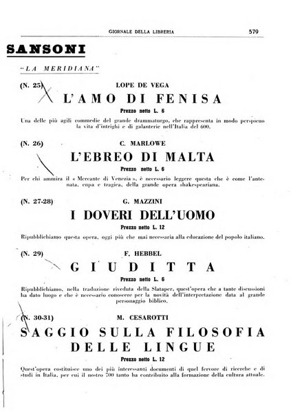 Giornale della libreria organo ufficiale della Associazione italiana editori