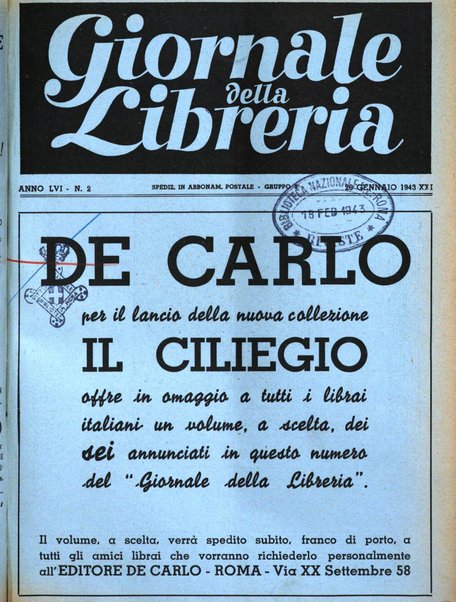 Giornale della libreria organo ufficiale della Associazione italiana editori